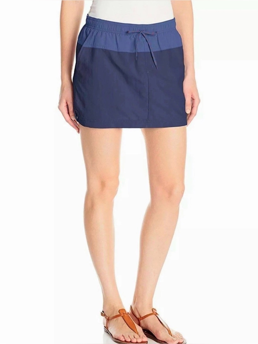 Columbia Two-Tone Blue Skirt With Built In Shorts And Drawstring M #outdoors